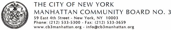 Meeting of Manhattan Community Board #3 held on Tuesday