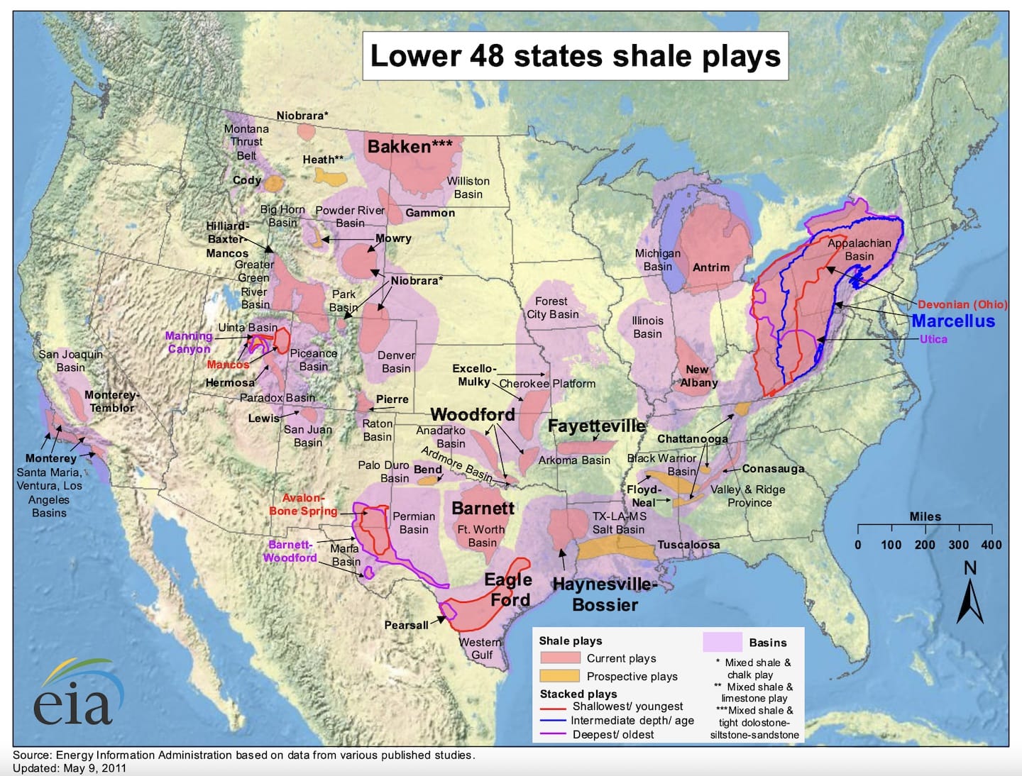 Lower 48 states shale plays
