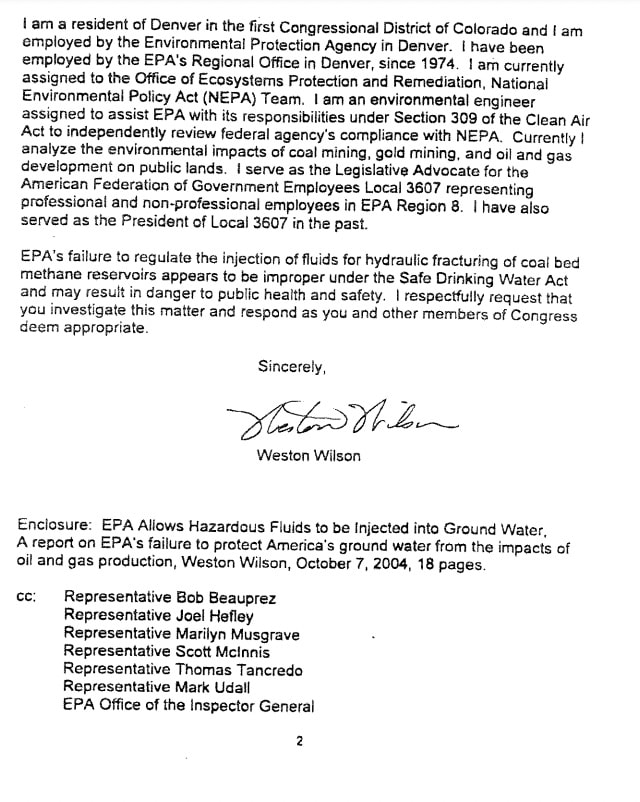 Weston Wilson letter page 1